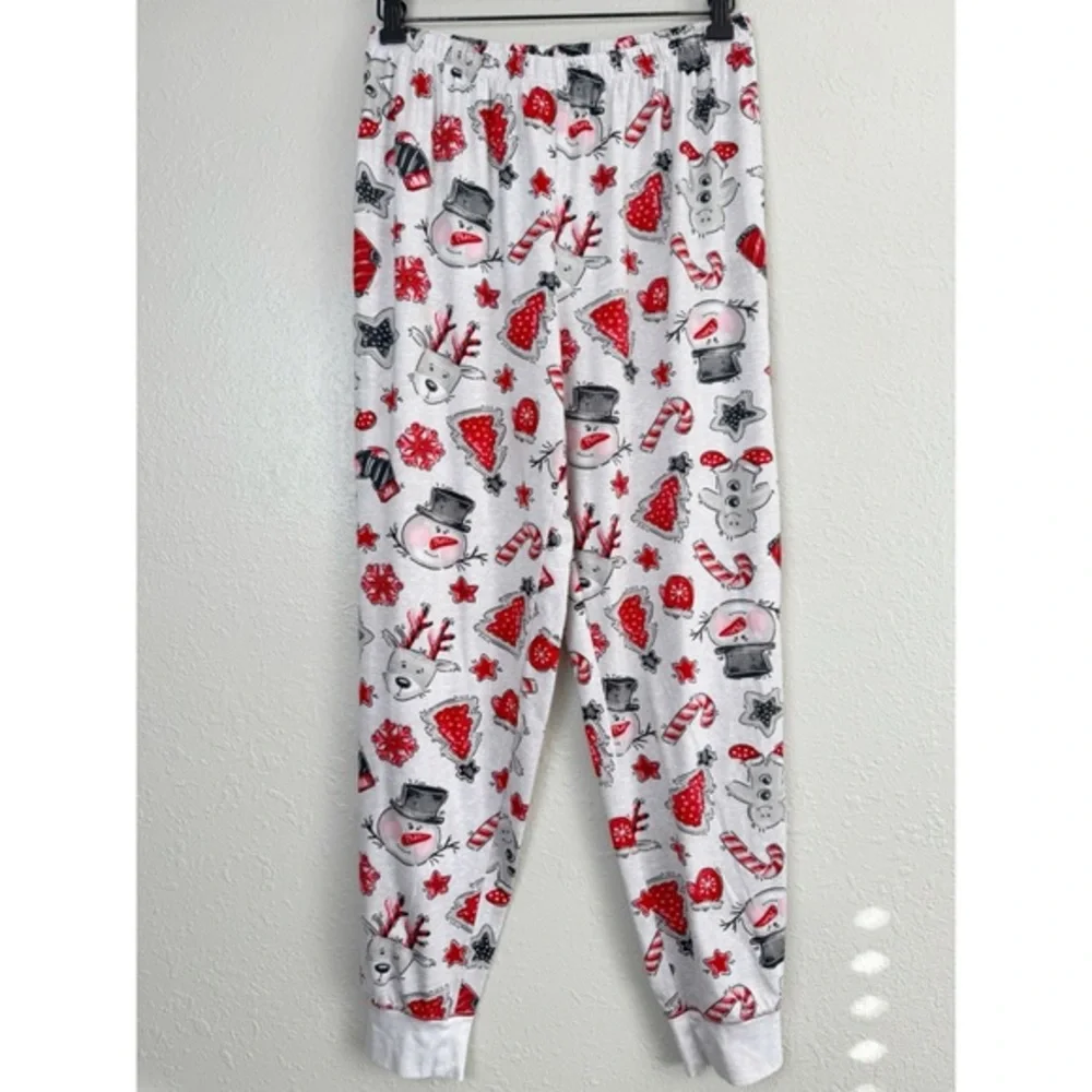 Secret‎ Treasures Christmas tree reindeer snowman pj set pajamas M